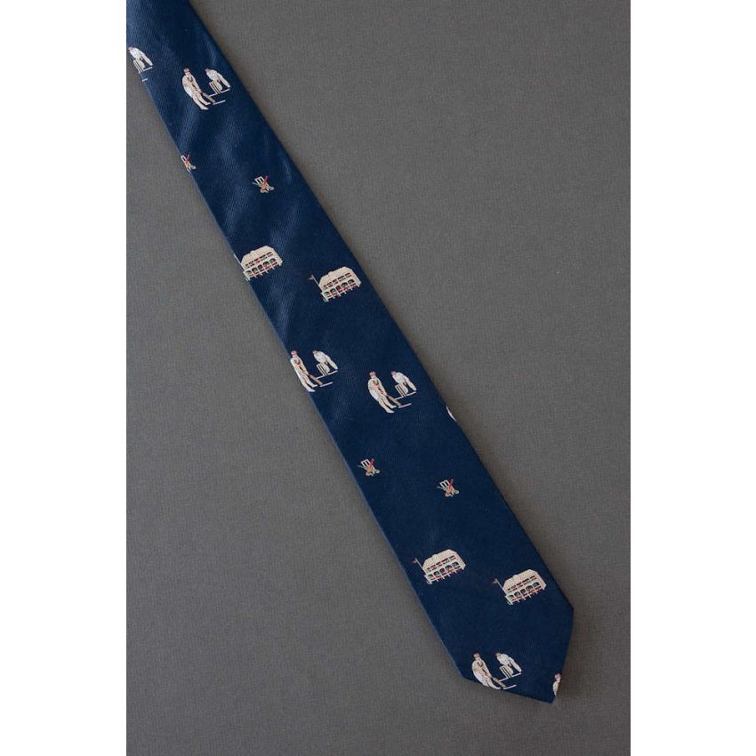 Game of Cricket - 1980s Skinny Vintage Necktie