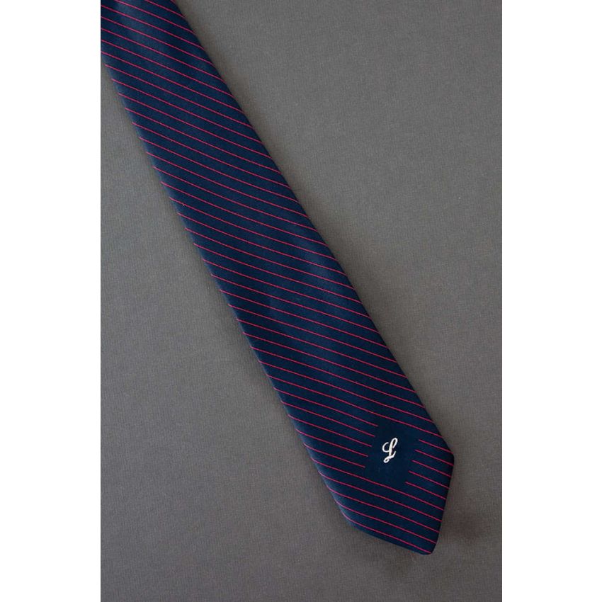 Initial - L - 1970s Monogram Striped Tie