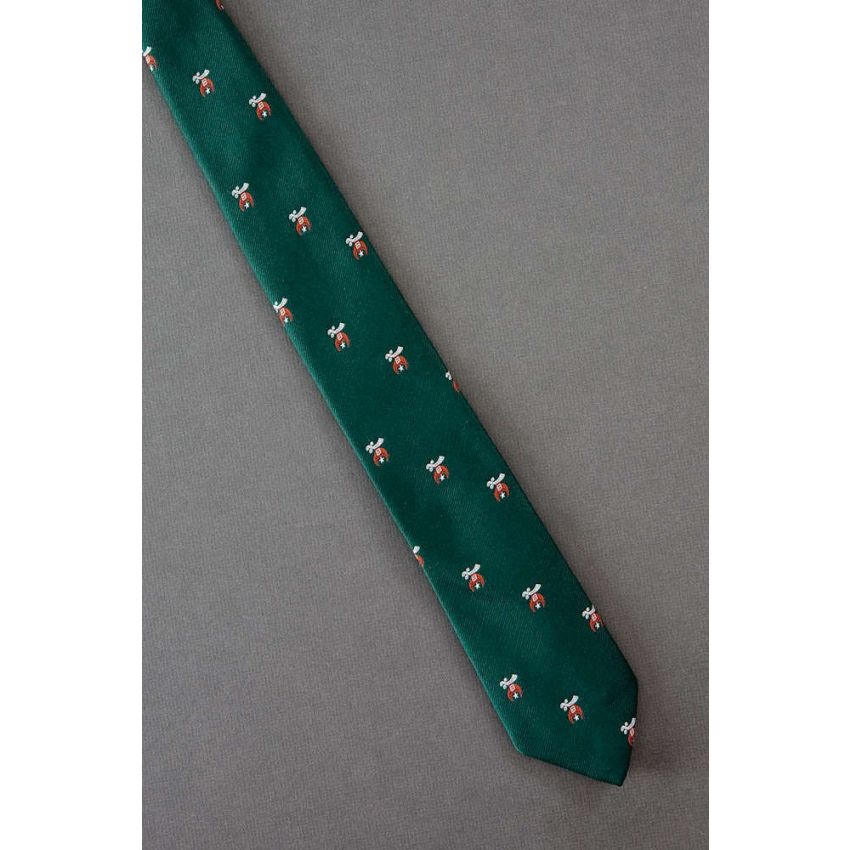 Shriner Logo Repeat - 80s Narrow Green Tie