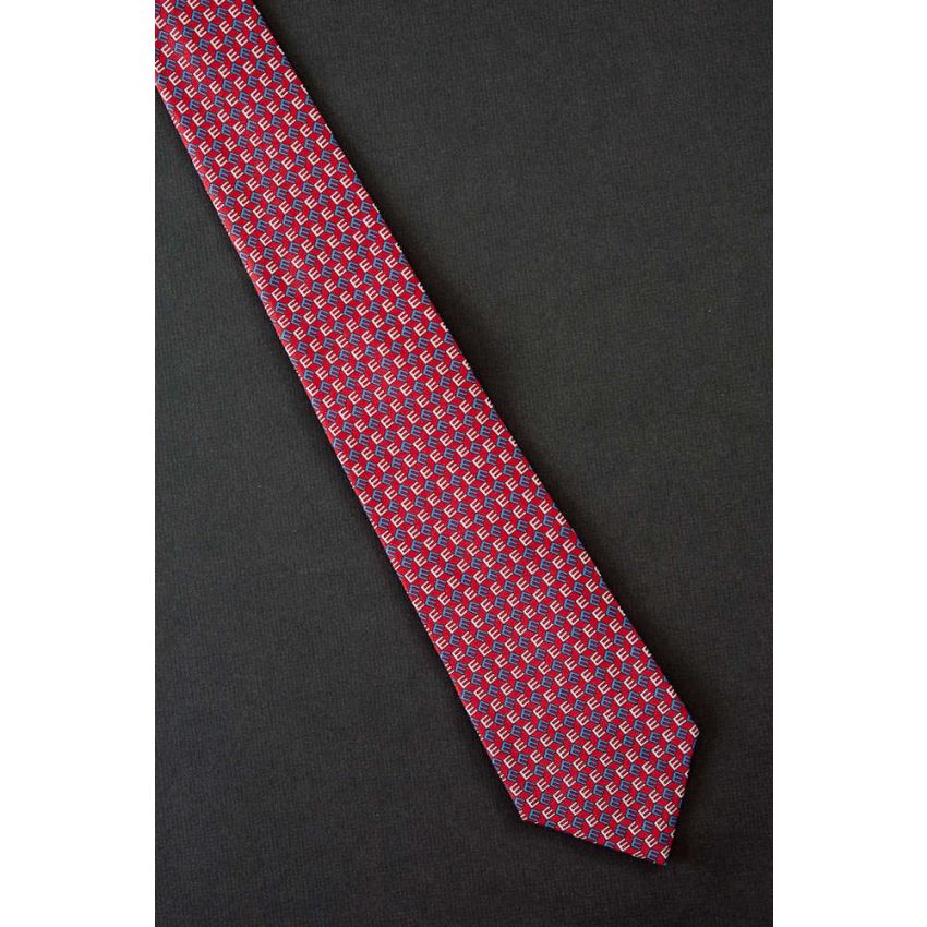 Letter E Everywhere - Red Silk Necktie