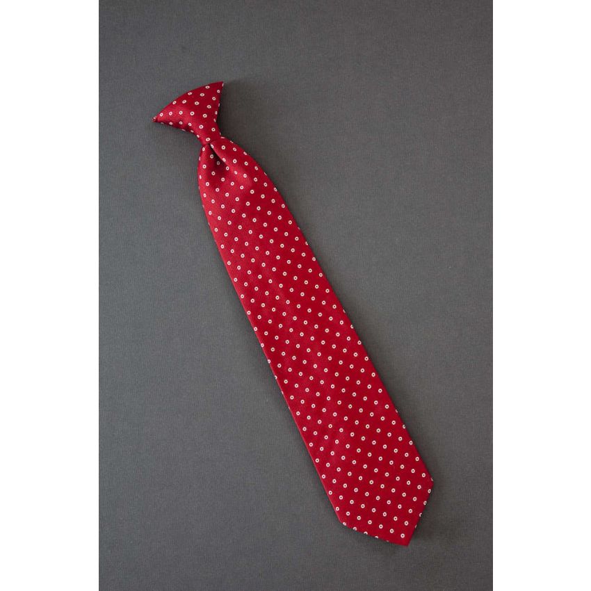 Red Polka Dot Pattern - 70s Vintage Clip-On Tie