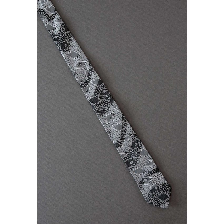 Diamonds &  More - 1980s Skinny Gray Tie