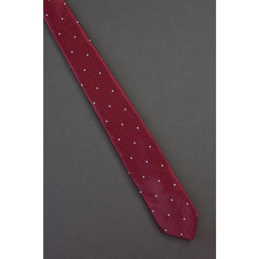 Polka Dots Big & Small - 1980s Red Necktie