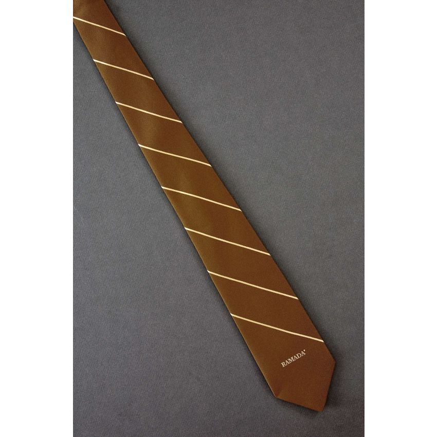 Ramada Hotel - 1980s Skinny Striped Necktie