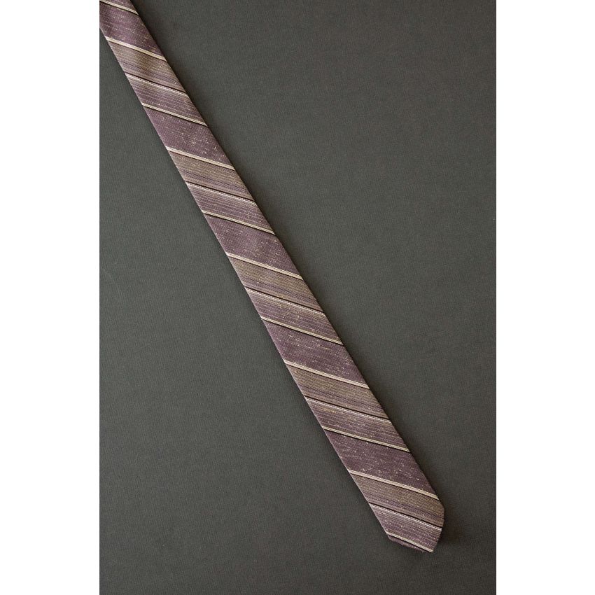 Lavender & Beige Stripe - Skinny Boys Tie