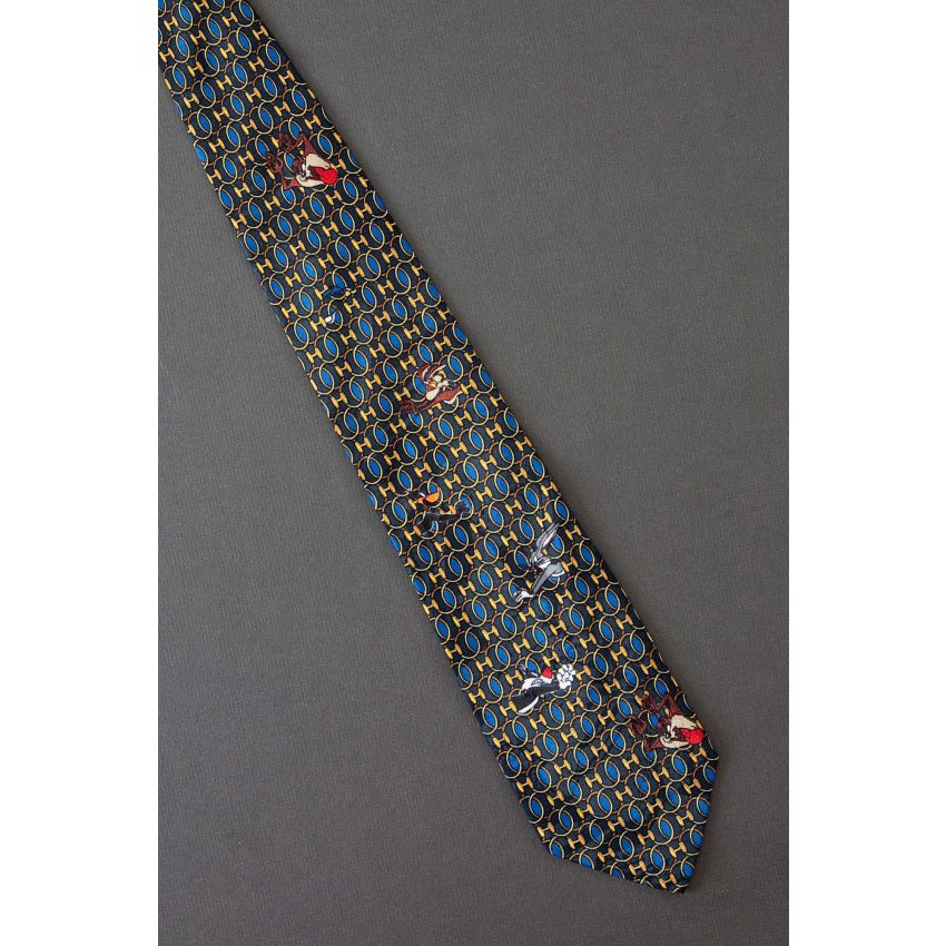 Ring Pattern & Looney Tunes Characters Tie