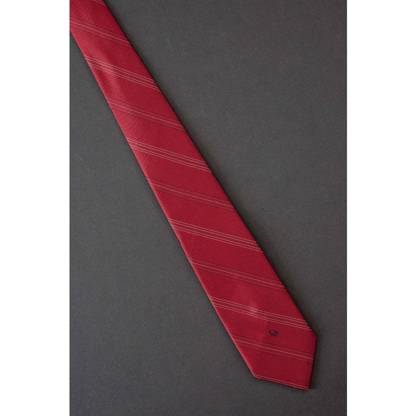 Skinny Red Stripe - 80s Christian Dior Logo Tie