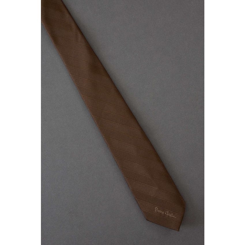 Skinny Brown Pierre Cardin Signature Tie