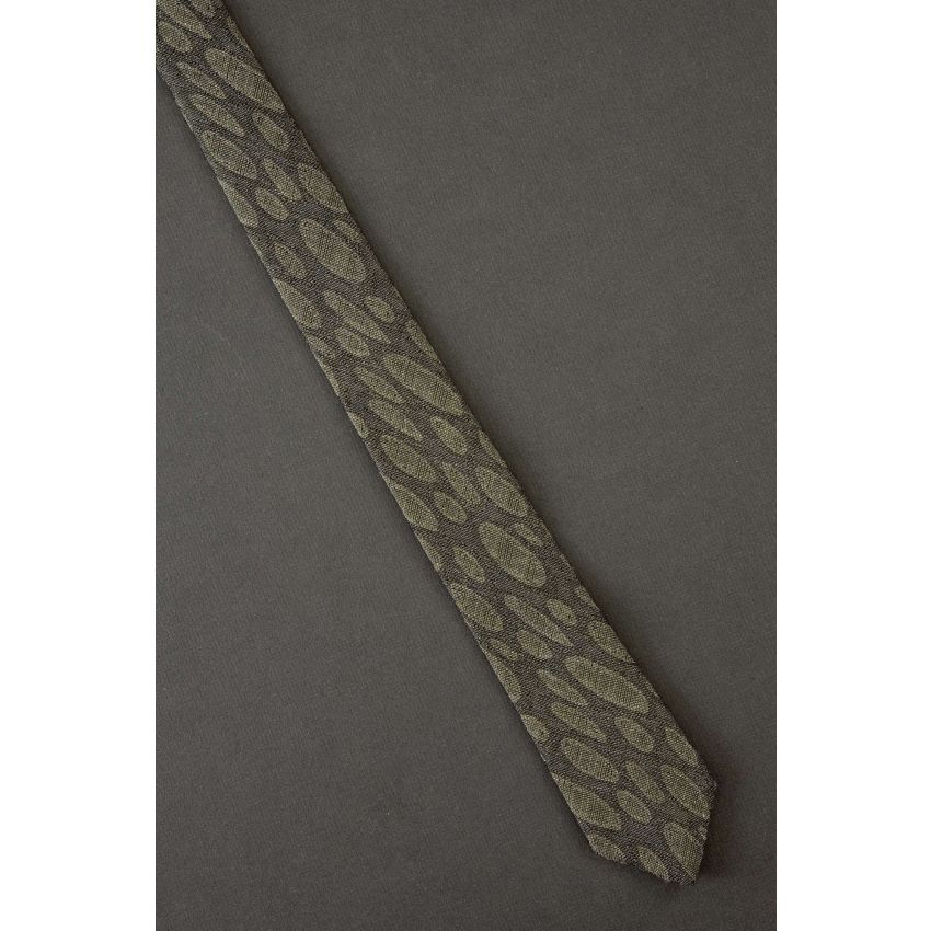 Organic Ovals - 1980s Skinny Beige Necktie