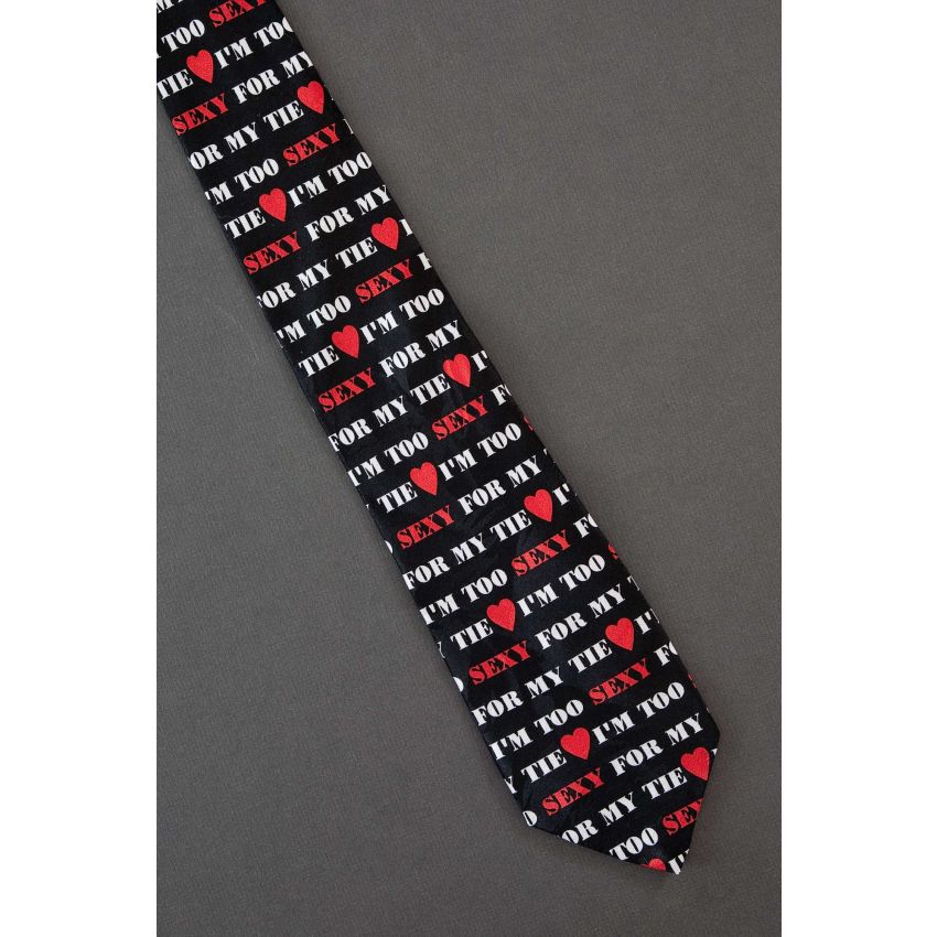Im Too Sexy For My Tie With Red Hearts - Tie