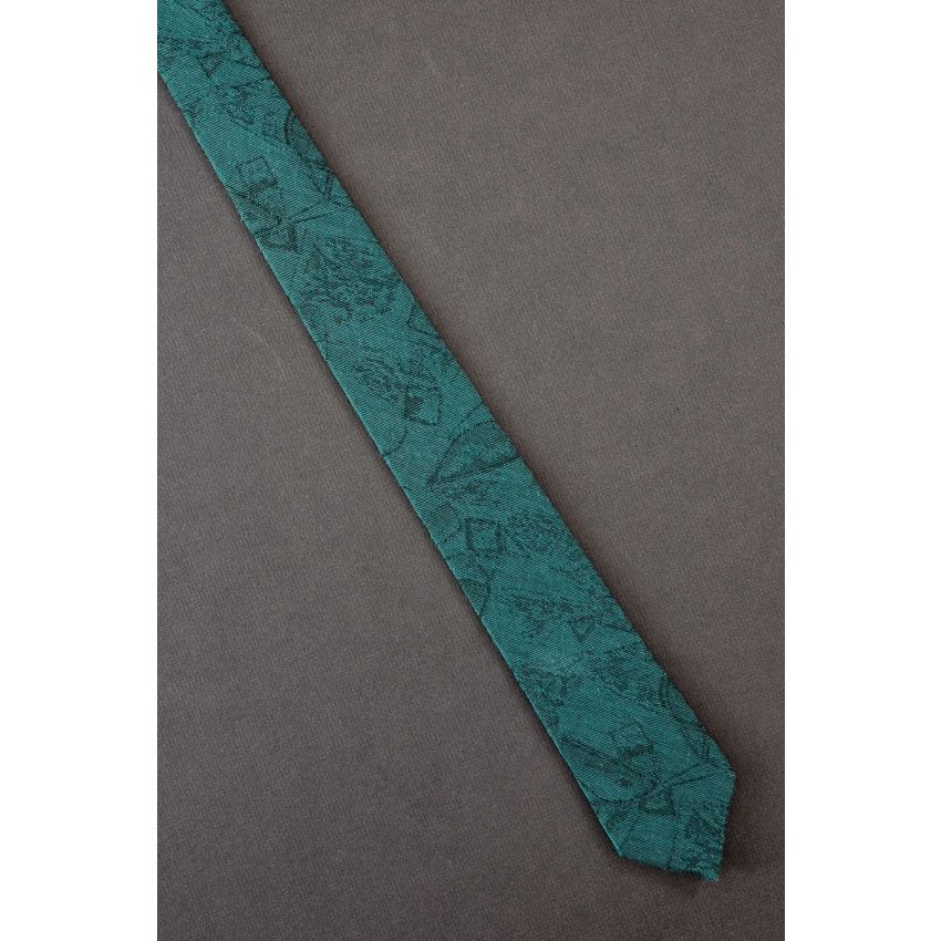 Green Textured - 80s  Narrow Vintage Tie