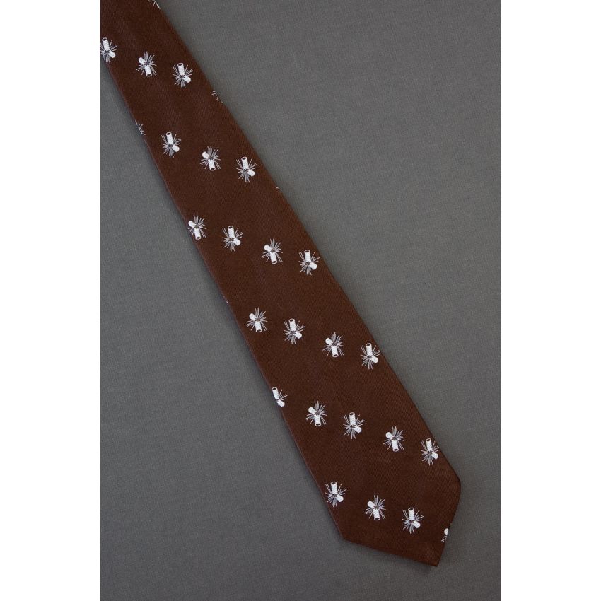 Firecracker Repeat - 70s Vintage Brown Tie