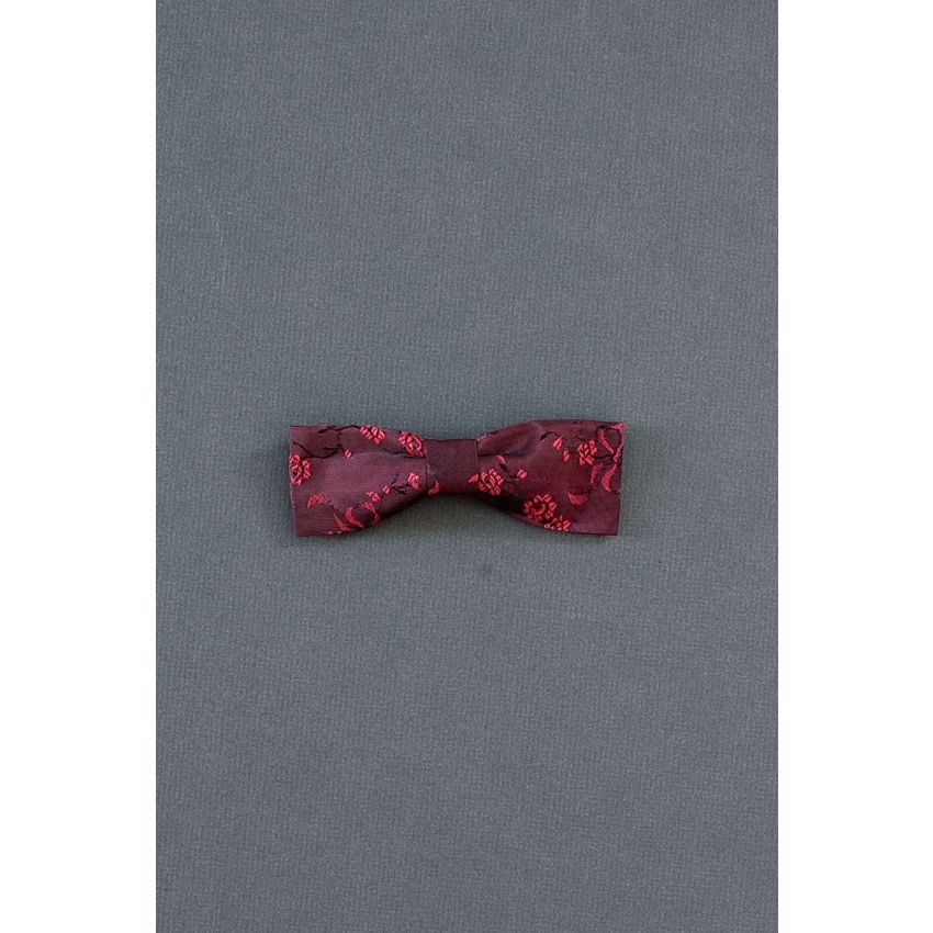 Red Flowers & Ribbons - Pre-Tied Bow Tie