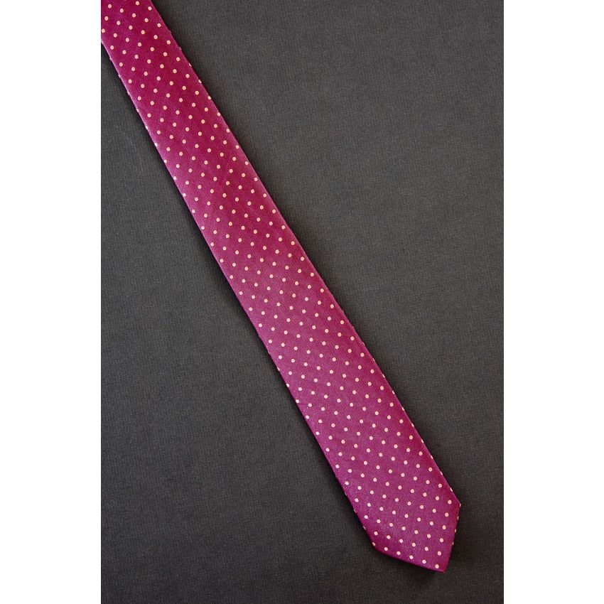 Purple Polka Dot - Mens Modern Thin Tie