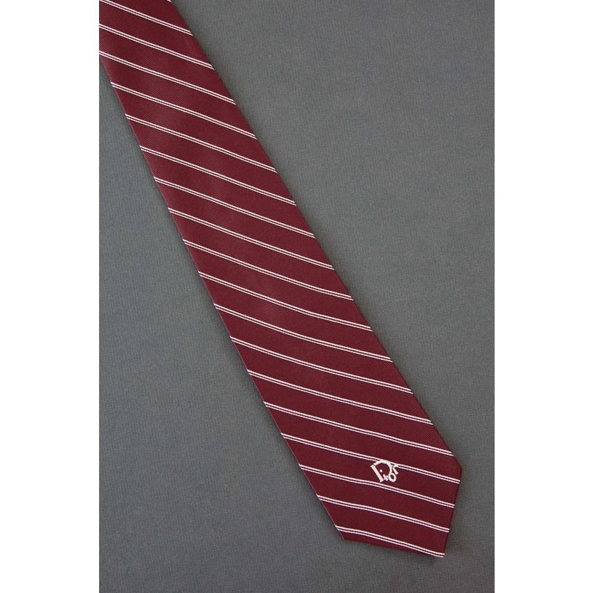 1970s Red Striped - Christian Dior Logo Tie