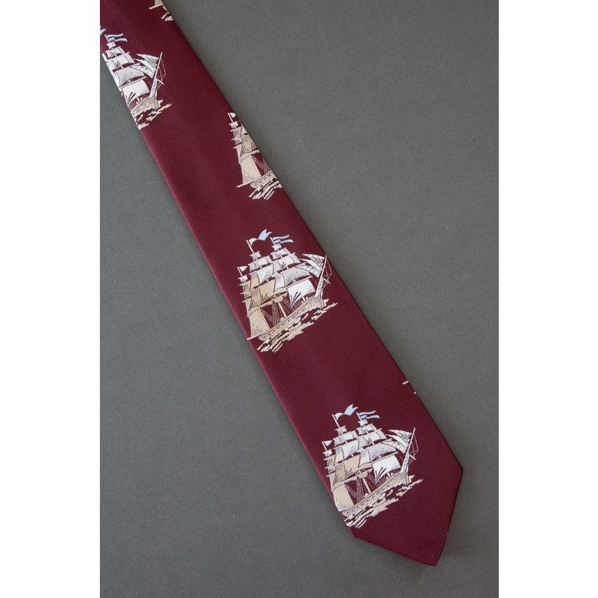 Sailing Ships At Sea - 1970s Vintage Necktie
