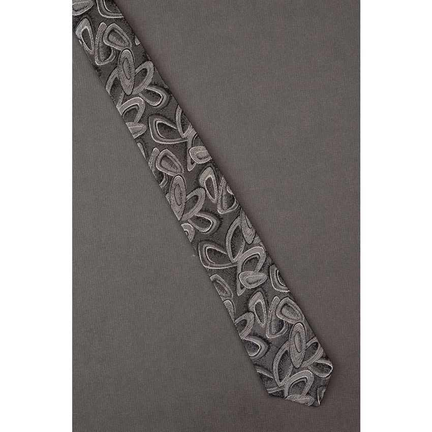 Guitar Pick Shapes - 80s Skinny Gray Necktie