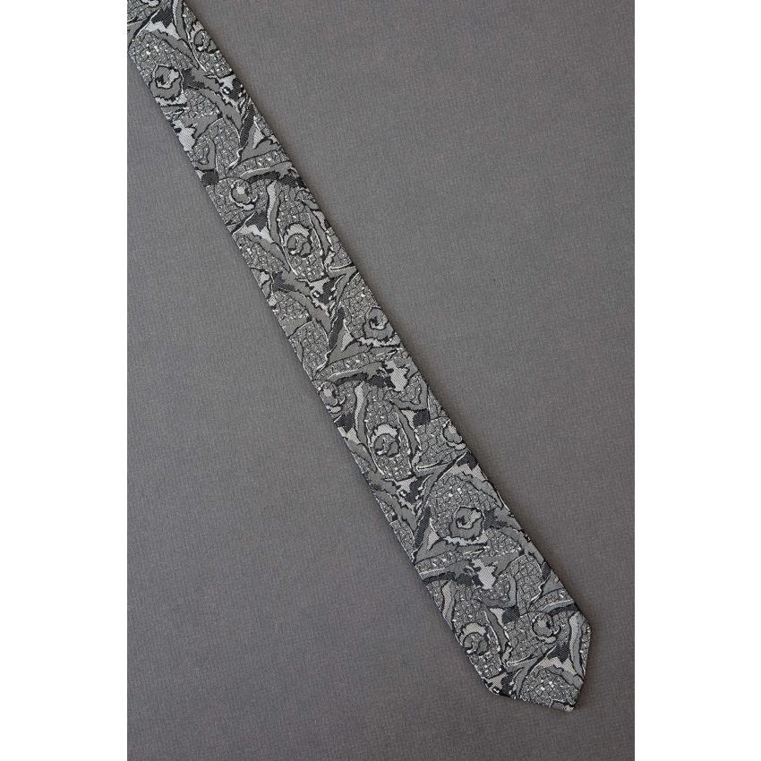 Organic Black & Gray - 80s Skinny Vintage Tie