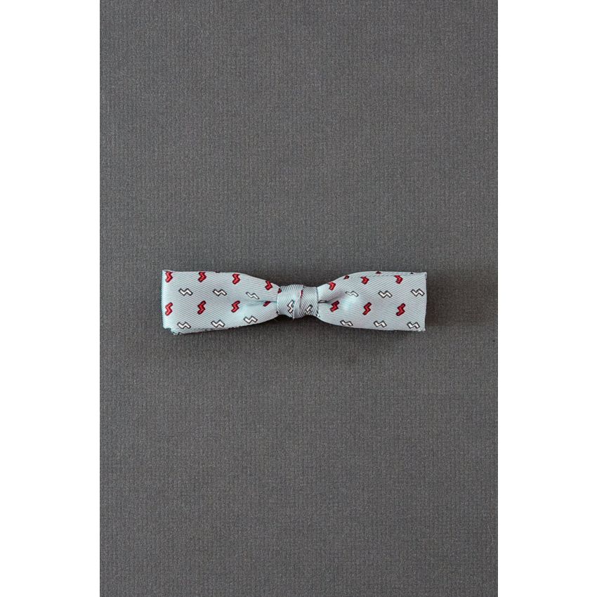 Gray Geometric- 1960s Clip-On Bow Tie