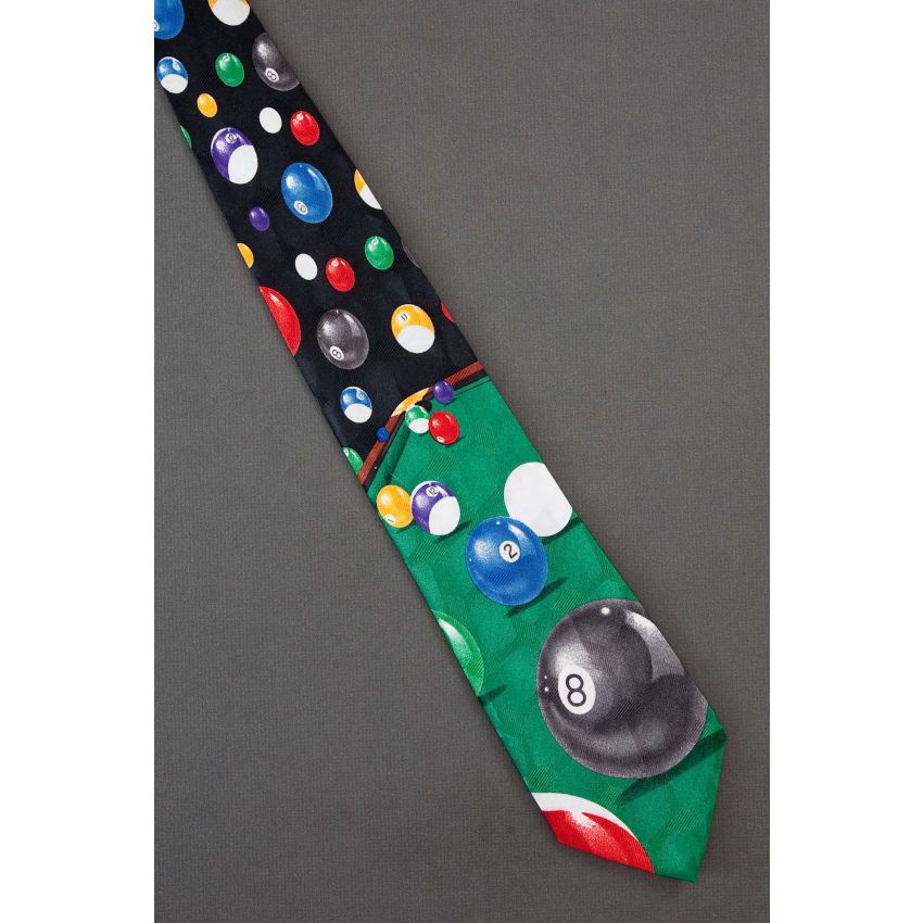 Billiard Table, Pool Balls & Eight Ball Necktie