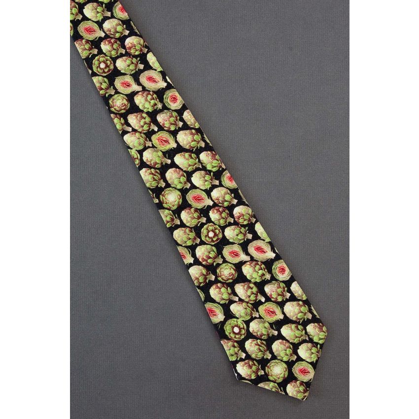 Artichoke On One Side, Wine On Other - Tie