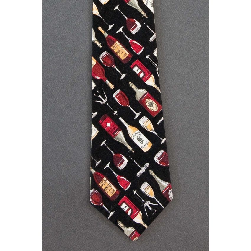Artichoke On One Side, Wine On Other - Tie