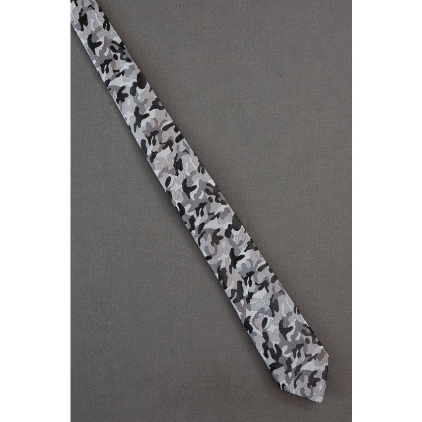 Camouflage Design - Skinny Gray Necktie