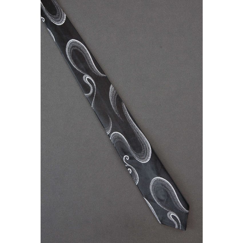 Psychedelic Curves - 80's Skinny Black Tie