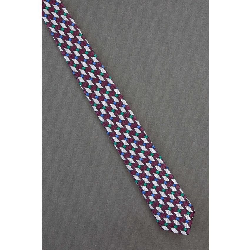 Unique Pattern In Four Colors - 80's Skinny Tie