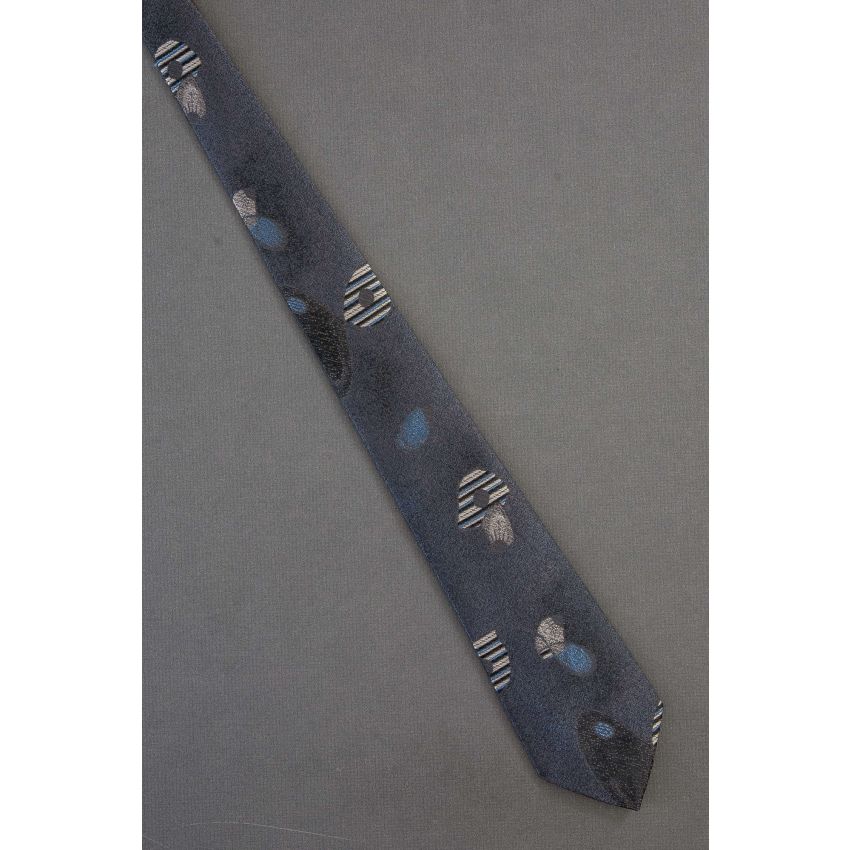 Oddball Shapes On A 1980's Skinny Gray Tie