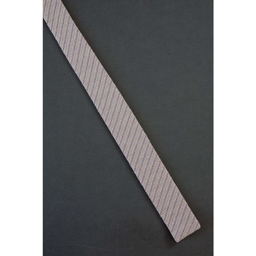 Purple Stripe - Boys Wool Square End Tie