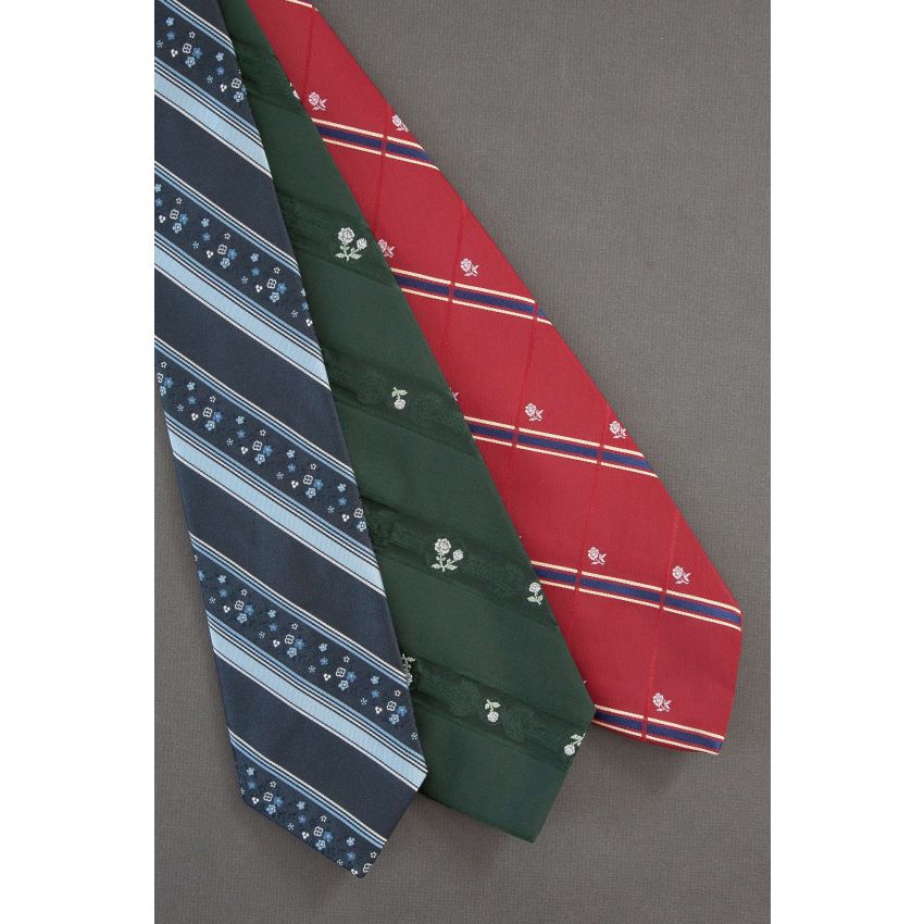 3 For $25 - 1970's Blue, Green & Red Floral Ties