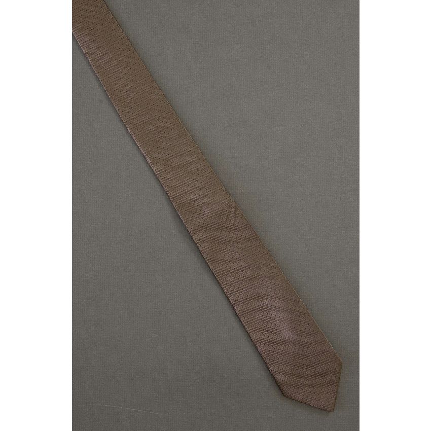 Textured Brown - Mens Skinny Modern Necktie