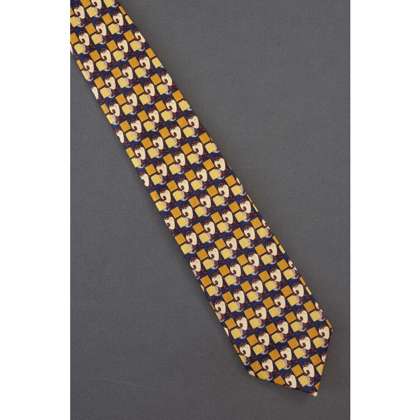 Taz Amid Gold Squares - Looney Tunes Necktie