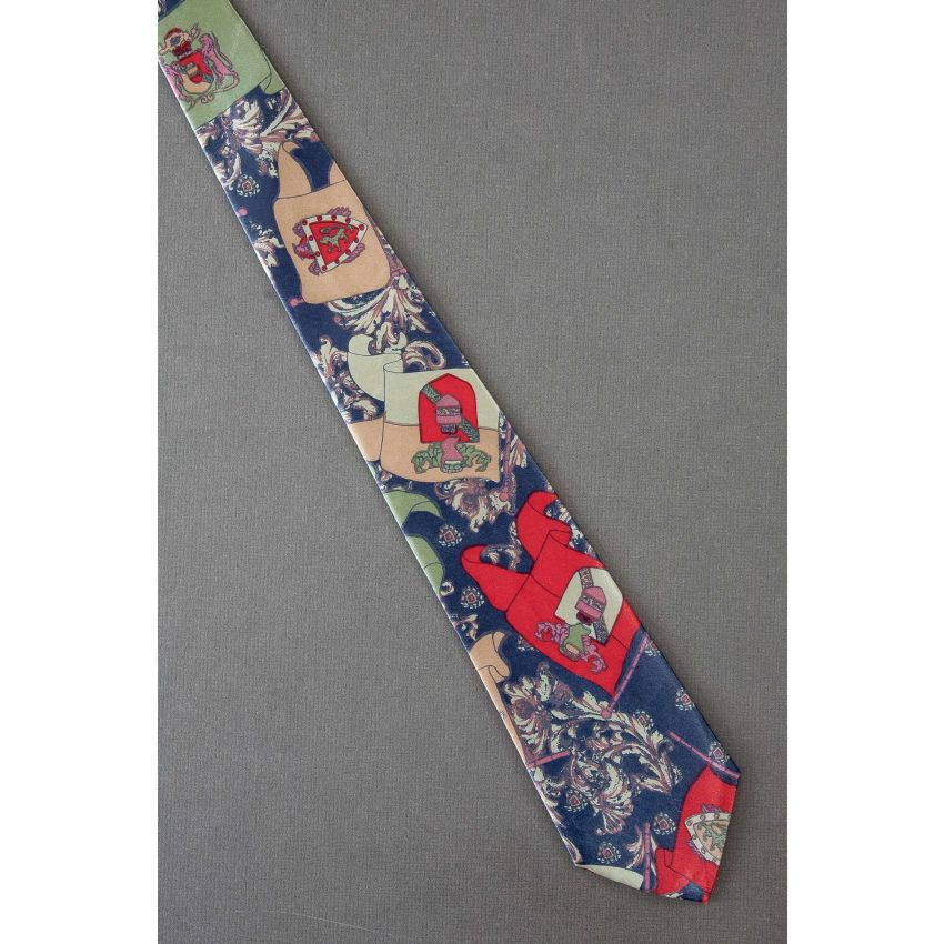 Pennants Contain Crests - Navy Blue Necktie