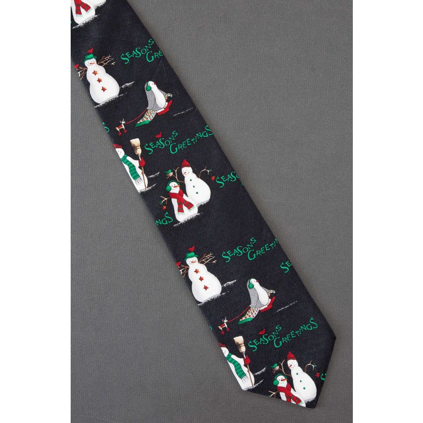 Snowman & Penguin Wish You Seasons Greetings Tie