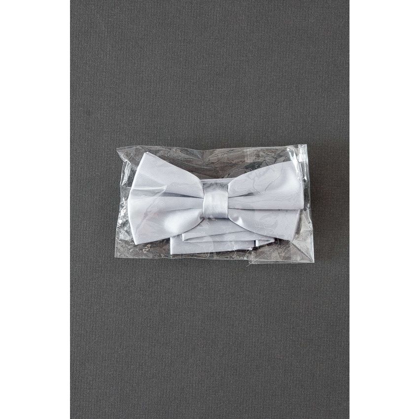 Solid Gray Satin - Pre-Tied Adjustable Bow Tie