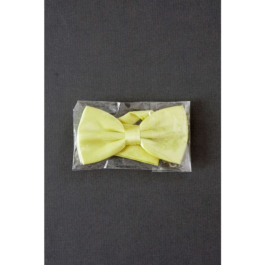 Solid Yellow - Pre-Tied Adjustable Satin Bow Tie