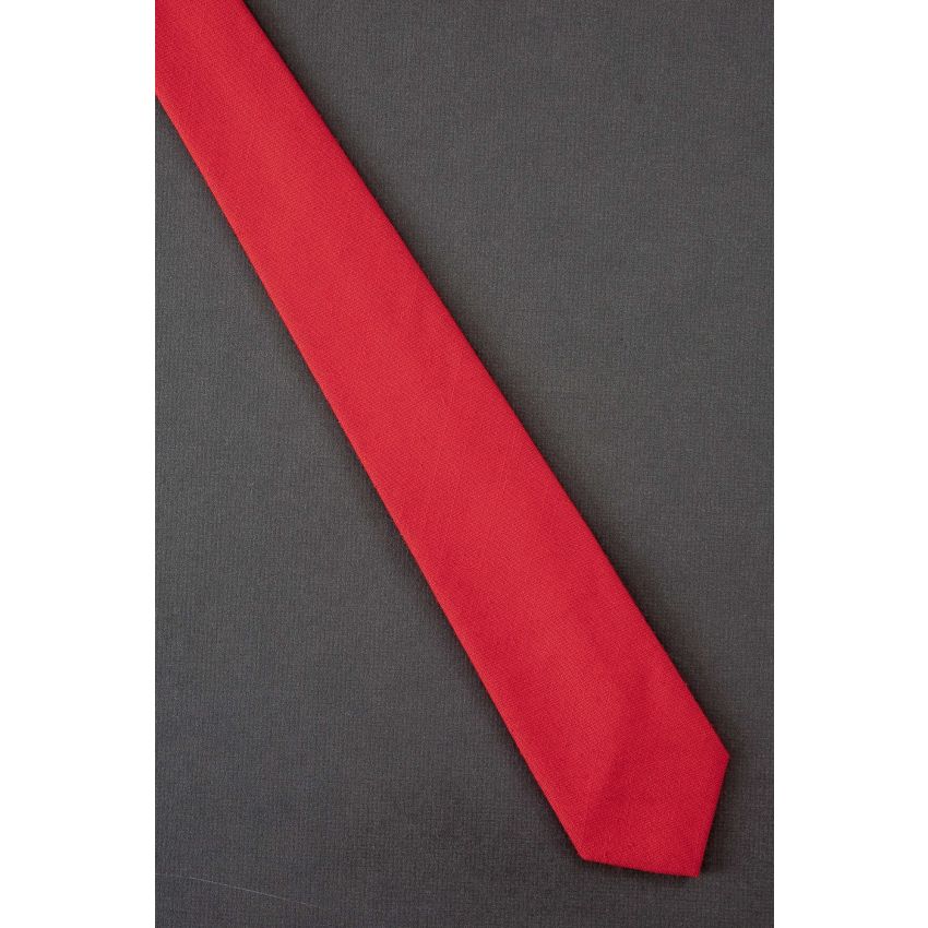 Festive Solid Red - 80's Skinny Vintage Necktie