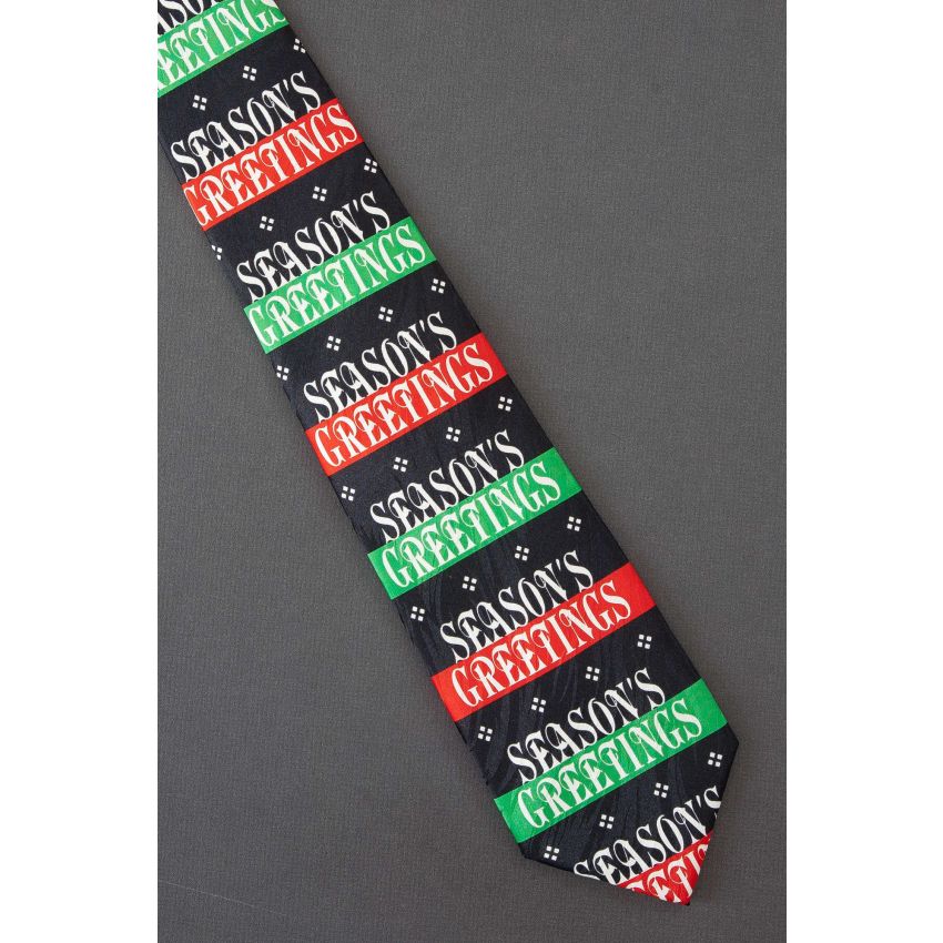 Seasons Greetings Salutation - Holiday Tie