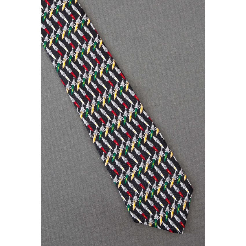 Tiny Colorful Christmas Tree Lights - Silk Tie