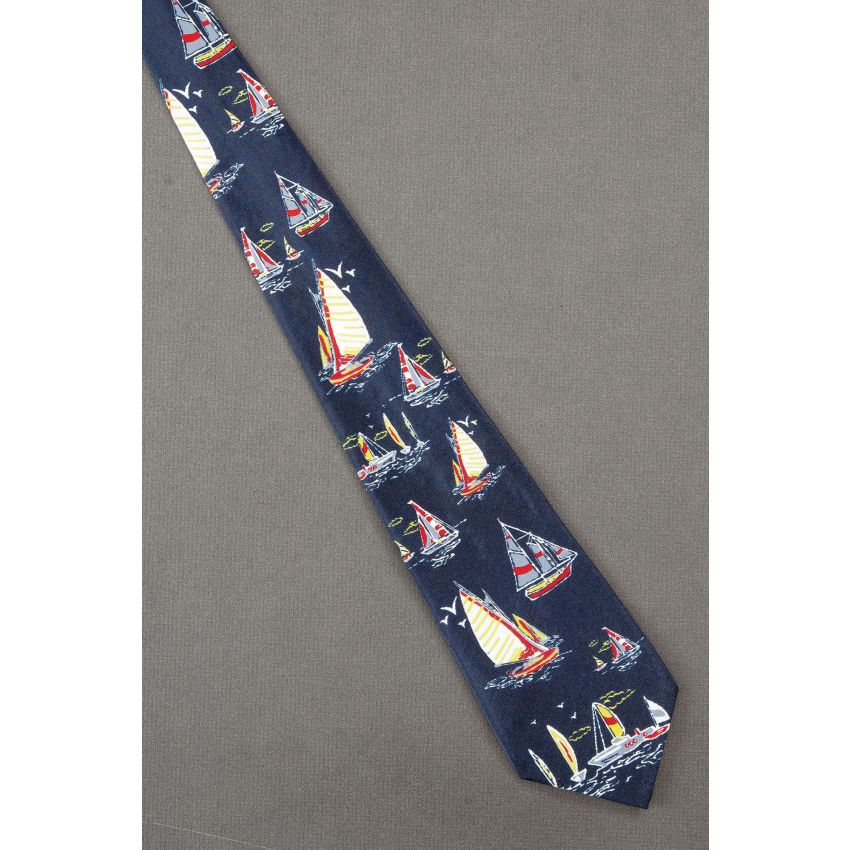 Sailboats Big & Small - Navy Blue Boys Necktie