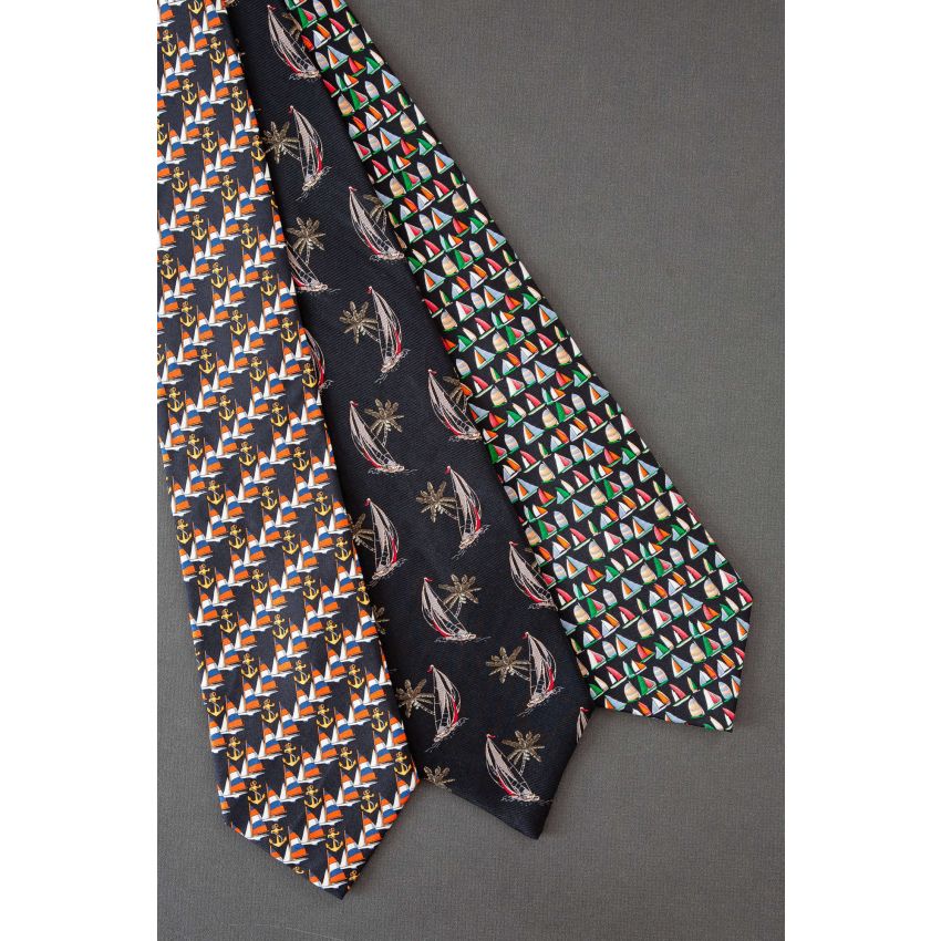 3 For $25 - Sailboats & Anchor Silk Neckties