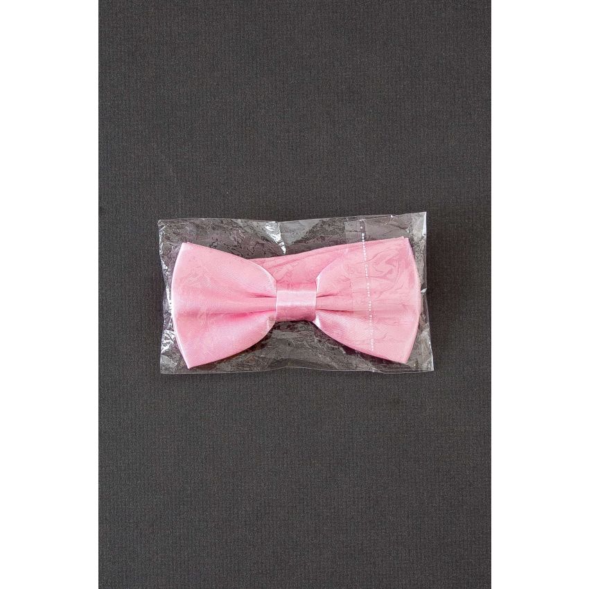 Solid Pink - Pre-Tied Adjustable Satin Bow Tie