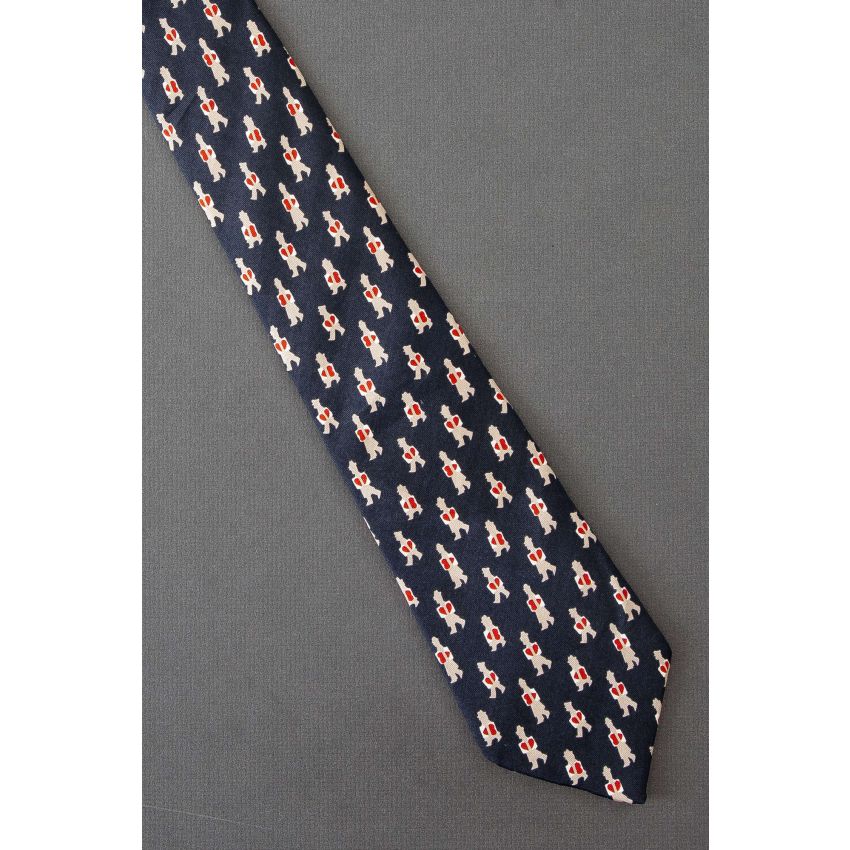 Men Carry Valentine's Heart on White Card Tie
