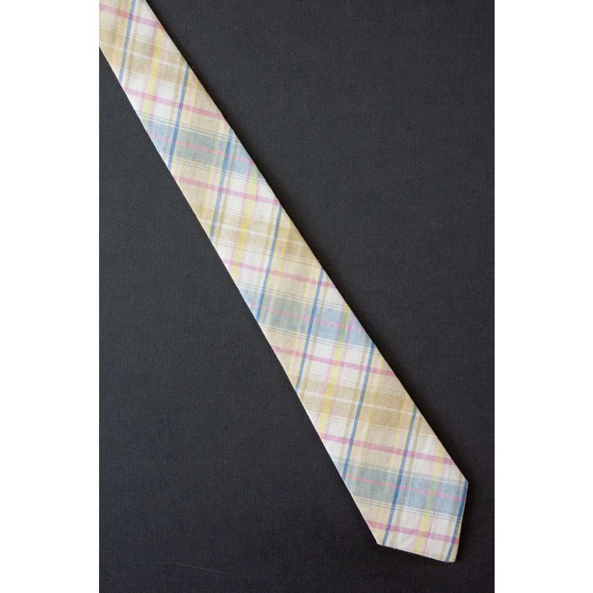 Spring Colors Plaid - Vintage Cotton Necktie