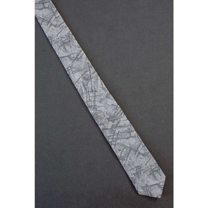 Chicken Scratchings - 80's Skinny Gray Necktie