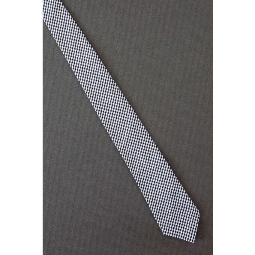 Navy & White Checker - 50's Skinny Vintage Tie