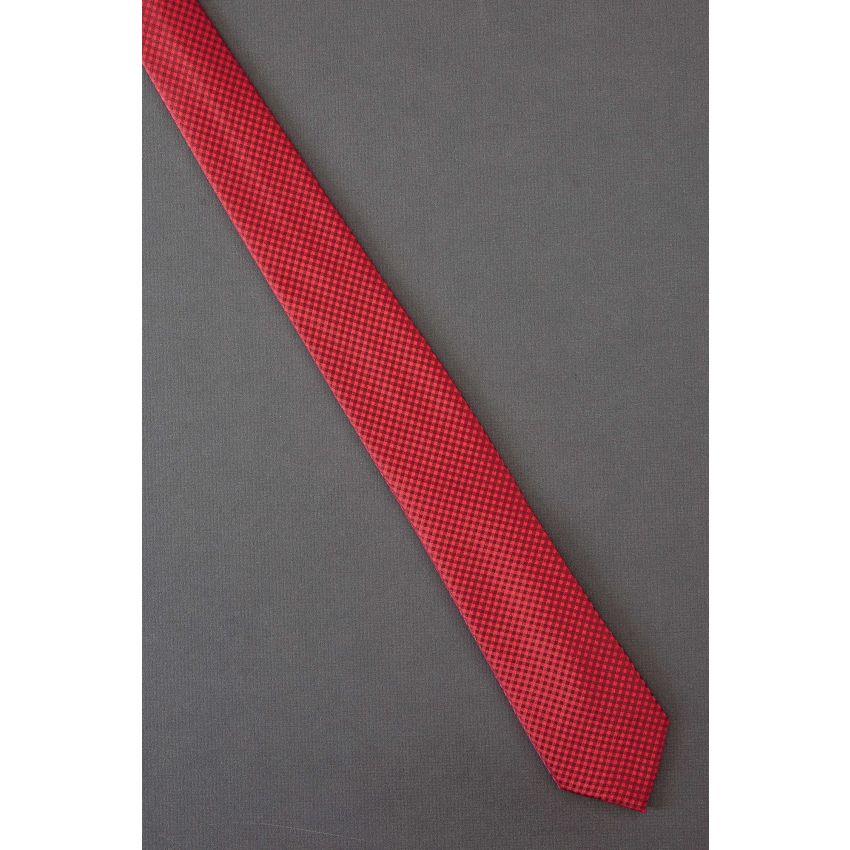 Tonal Red Checker - Modern Skinny Necktie