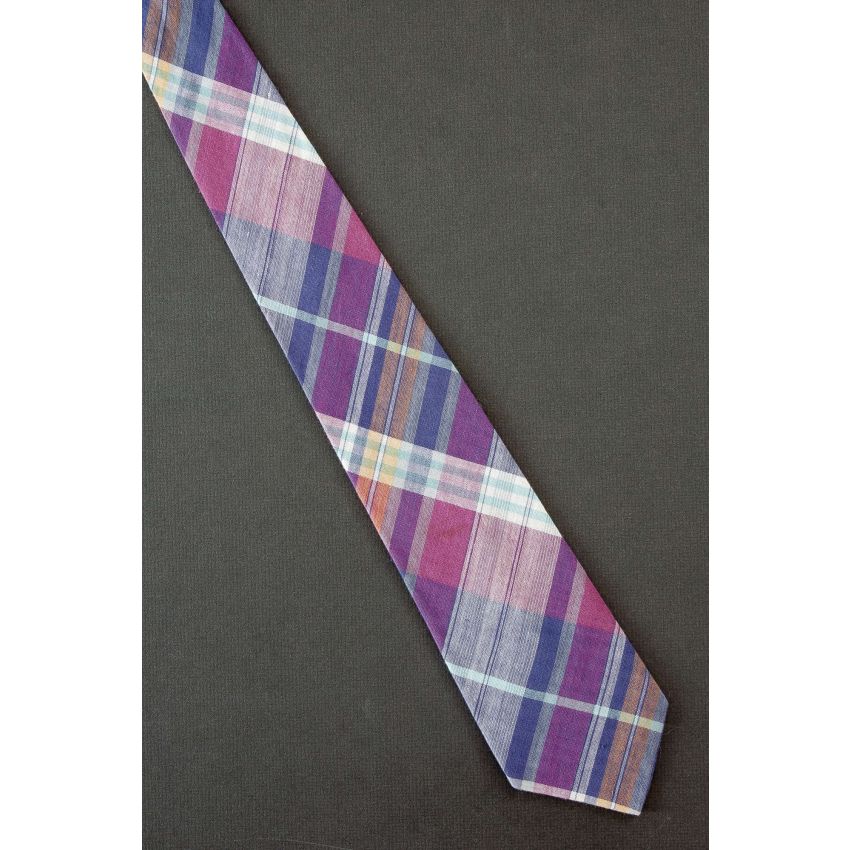 Purple & Violet Plaid - Men's Cotton Necktie